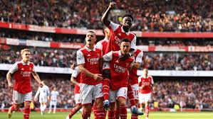Saka- Arsenal player lifted after scoring