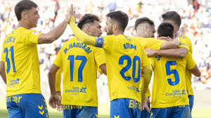 Las Palmas defenders celebrating